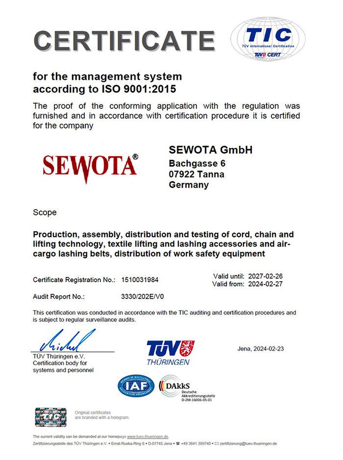 ISO 9001 Zertifikat en